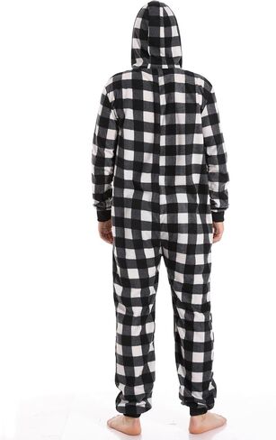 Dodheah Unisex Adult Onesie Women Men Pajamas Zipper Jumpsuit Hooded One Piece Sleepwear Family Christmas Costume in Saudi Arabia