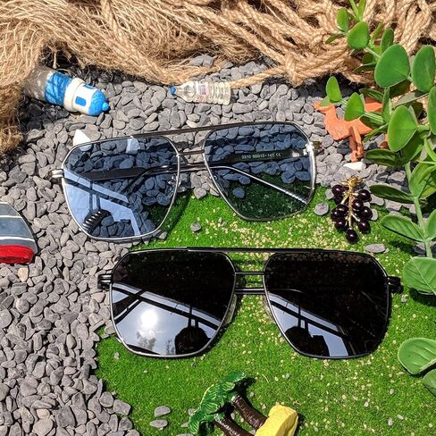 TruFabV Retro Aviators 70s Sunglasses Men Women Designer Aviator Polarized Oversized Square Glasses in Kuwait