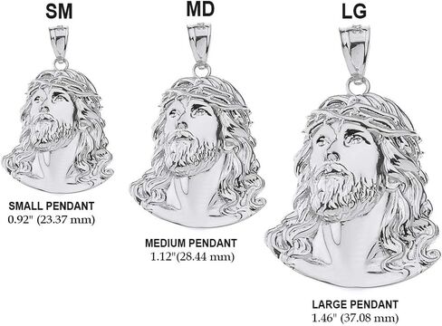 Claddagh Gold Religious Jewelry Jesus Head Face Charm Necklace Pendant, 0.92" in Saudi Arabia