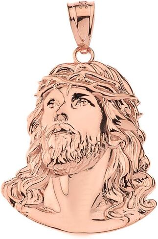 Claddagh Gold Religious Jewelry Jesus Head Face Charm Necklace Pendant, 0.92" in Saudi Arabia