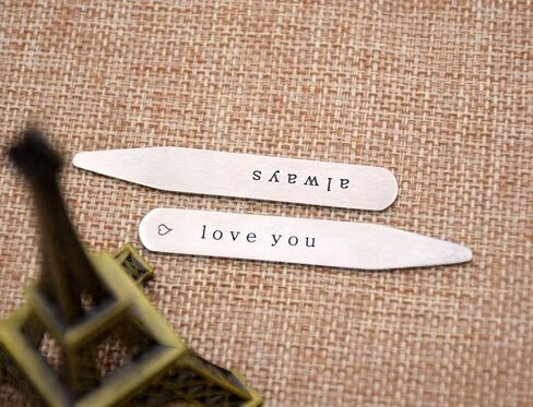 O.RIYA Stainless Steel Collar Stays Gift For Him 2.5 Inch Custom Gift in Kuwait