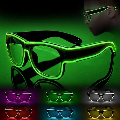 Ainiv Wireless Light Up Glasses 3 Modes LED Luminous Glasses Glow in the Dark for Parties, DJ, EDM, Halloween, Christmas in Saudi Arabia