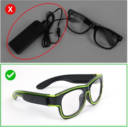 Ainiv Wireless Light Up Glasses 3 Modes LED Luminous Glasses Glow in the Dark for Parties, DJ, EDM, Halloween, Christmas in Saudi Arabia