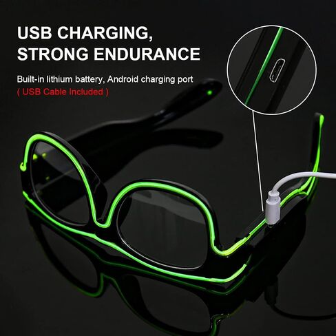 Ainiv Wireless Light Up Glasses 3 Modes LED Luminous Glasses Glow in the Dark for Parties, DJ, EDM, Halloween, Christmas in Saudi Arabia
