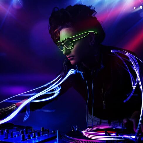 Ainiv Wireless Light Up Glasses 3 Modes LED Luminous Glasses Glow in the Dark for Parties, DJ, EDM, Halloween, Christmas in Saudi Arabia