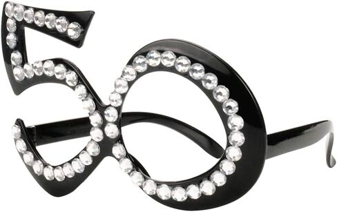 VEdusa 1Pair Black 50th Birthday Glasses Crystal Frame Funny Costume Sunglasses Novelty Eyewear Celebration Decoration Women's Fashion Accessories in Kuwait