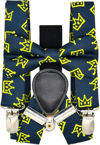 مجموعة ربطة عنق Qenidm Boy Suspenders Bow Tie، ربطة عنق للأطفال، زي حامل الحلقة، حمالات الأطفال الصغار، ملابس عيد الميلاد الأول للأولاد in Kuwait