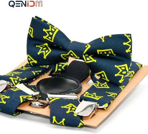 مجموعة ربطة عنق Qenidm Boy Suspenders Bow Tie، ربطة عنق للأطفال، زي حامل الحلقة، حمالات الأطفال الصغار، ملابس عيد الميلاد الأول للأولاد in Kuwait