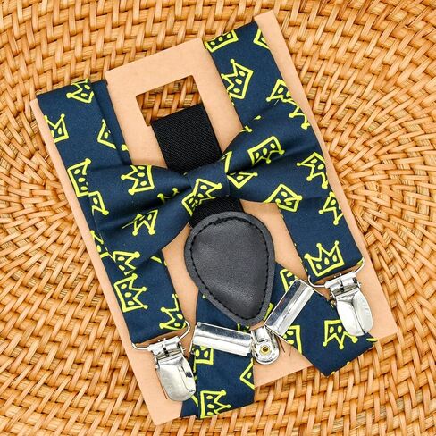 مجموعة ربطة عنق Qenidm Boy Suspenders Bow Tie، ربطة عنق للأطفال، زي حامل الحلقة، حمالات الأطفال الصغار، ملابس عيد الميلاد الأول للأولاد in Kuwait
