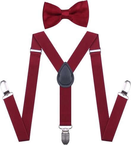 حمالات وربطة عنق للأطفال الصغار من AMPIL للأولاد - تصميم خلفي مرن قابل للتعديل على شكل حرف Y مع مشابك معدنية قوية in Kuwait