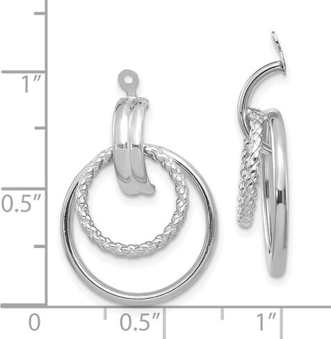 14k White Gold Twisted Double Hoop Drop Earring Jackets in Saudi Arabia