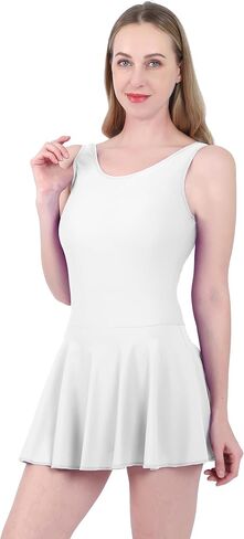 Aoylisey Women's Tank Ballet Dance Skirted Leotard Gymnastics Sleeveless Bodysuits Ballerina Outfit HF0366 in Saudi Arabia