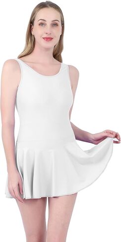 Aoylisey Women's Tank Ballet Dance Skirted Leotard Gymnastics Sleeveless Bodysuits Ballerina Outfit HF0366 in Saudi Arabia