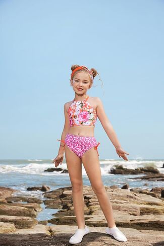 GRACE KARIN ملابس سباحة للفتيات Tankini Rash Guard كم طويل 4 قطع ثوب سباحة 5-12 سنة in Saudi Arabia
