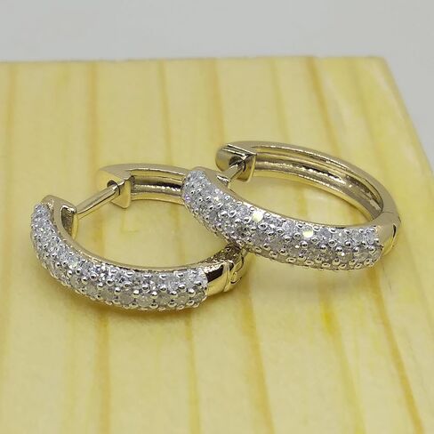 Dazzlingrock Collection 0.48 Carat (ctw) Round White Diamond Hinged Post Huggies Hoop Earrings for Her in Gold in Saudi Arabia