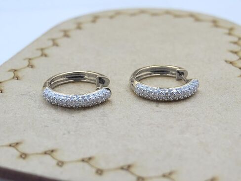 Dazzlingrock Collection 0.48 Carat (ctw) Round White Diamond Hinged Post Huggies Hoop Earrings for Her in Gold in Saudi Arabia