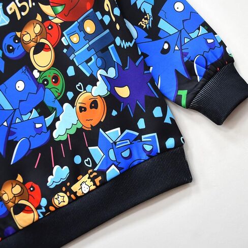 Piosuny Geometry Hoodies Dash Sweaters Kids سترة مطبوعة برسومات رائعة لمدة 5-12 عامًا in Kuwait