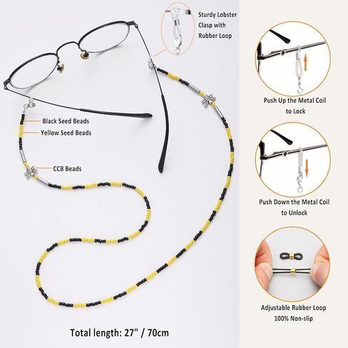 ERNAULO Glasses Chain for Women Eyeglass Chain Eye Glasses Holders Around Neck Beaded Eyeglass Chains for Women in Saudi Arabia