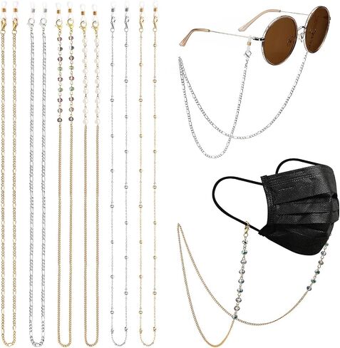 URPANDA Glasses Strap Eyeglasses Chains for Women Men, Sunglasses Strap Eye Glasses Holders Around Neck Beaded Glasses String in Kuwait