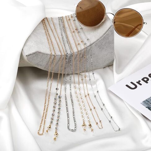 URPANDA Glasses Strap Eyeglasses Chains for Women Men, Sunglasses Strap Eye Glasses Holders Around Neck Beaded Glasses String in Kuwait