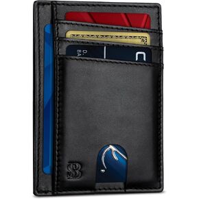 SERMAN BRANDS RFID Blocking Slim Minimalist Mens Front Pocket Wallet. Thin Card Holder. Full Grain Leather Wallets for Men in Kuwait