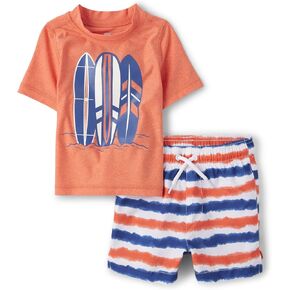 The Children's Place Baby-Boys and Toddler Short Sleeve Rashguard and Bottoms in Kuwait