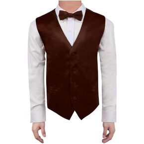 Dan Smith Men's Fashion Multiple Plain Boys Vest Bow Tie for Age 6-16