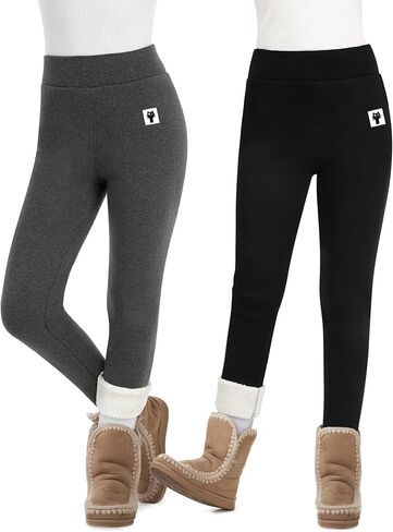 URATOT 2 حزمة المرأة سميكة الحرارية شيربا الجوارب مع 550 جرام الصوف عالية الخصر الصوف اصطف الدافئة يغطي الرجل بنطال ملاصق للجسم لفصل الشتاء in Kuwait