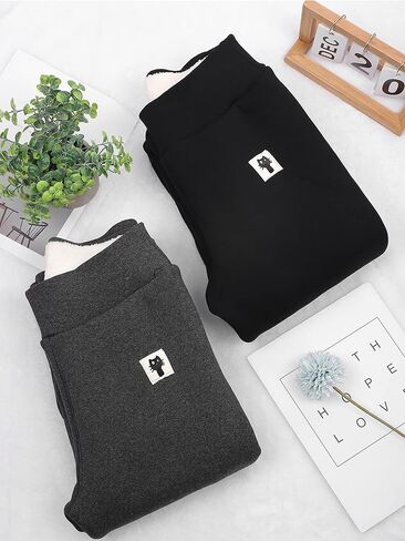 URATOT 2 حزمة المرأة سميكة الحرارية شيربا الجوارب مع 550 جرام الصوف عالية الخصر الصوف اصطف الدافئة يغطي الرجل بنطال ملاصق للجسم لفصل الشتاء in Kuwait