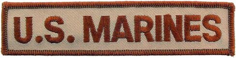 Officially Licensed United States Marines Corps USMC Tab Patch, with Iron-On Adhesive (Sand/Desert) in Saudi Arabia