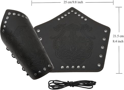 Jeilwiy Viking Bracers Medieval Leather Bracers Arm Armor Cuff Leather Gauntlet Wristband Punk Arm Guards for Men Women 2Pack in Kuwait