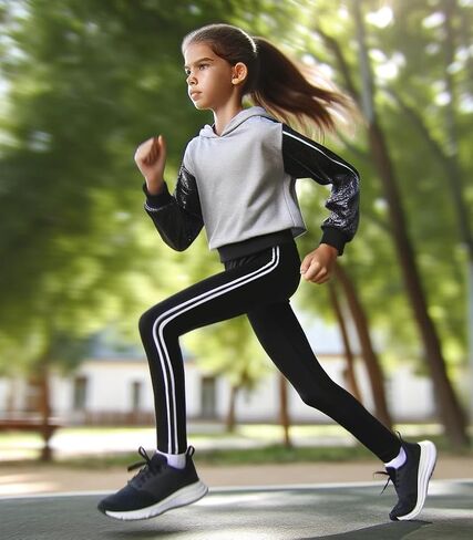 KSK KAISHEK عبوة من قطعتين من السراويل ذات الخطوط الجانبية الكلاسيكية القابلة للتمدد للفتيات من عمر 4 إلى 13 عامًا in Kuwait