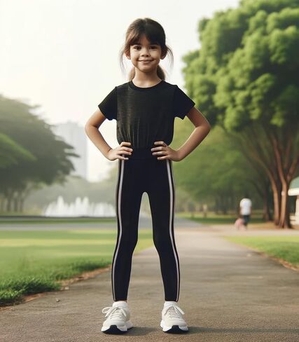 KSK KAISHEK عبوة من قطعتين من السراويل ذات الخطوط الجانبية الكلاسيكية القابلة للتمدد للفتيات من عمر 4 إلى 13 عامًا in Kuwait