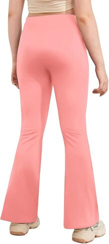 viehunt Girls Crossover High Waisted Flare Leggings Bootcut Solid Full Length Cute Yoga Pants in Kuwait