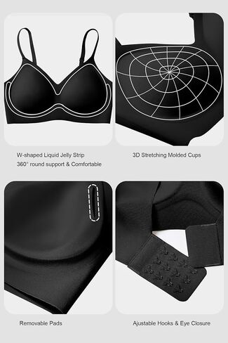 Vertvie Womens Seamless Jelly Bras No Underwire Comfort Push Up Bras Buttery Soft Wireless Bralette Full Coverage Sports Bra in Kuwait