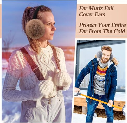 Liitrsh 9 Pcs Winter Ear Muffs Faux Fur Ear Warmers Soft Furry Ear Covers Foldable Warm Earmuffs for Women Cold Weather Outdoor in Kuwait
