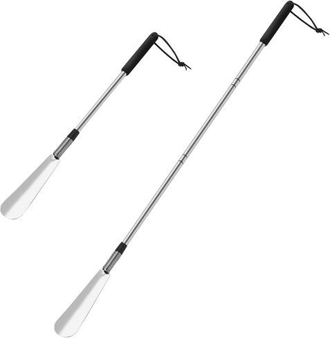Nobityop Shoe Horn Adjustable Length, Sturdy Stainless Steel, Comfortable Grip, Ideal for Those Who Can't Bend Long Handle Shoe Horn in Saudi Arabia