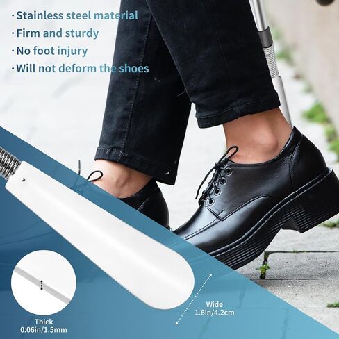 Nobityop Shoe Horn Adjustable Length, Sturdy Stainless Steel, Comfortable Grip, Ideal for Those Who Can't Bend Long Handle Shoe Horn in Saudi Arabia