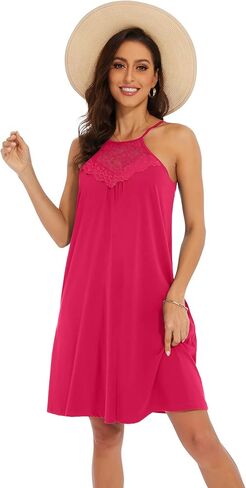 TAIPOVE حمالة صدر للسيدات فستان دانتيل مُزين بنقشة الزهور عصري برقبة رسن قطن مثير ملابس داخلية كامي ملابس نوم متدفقة صيفية in Kuwait