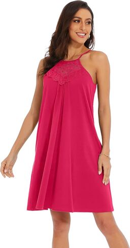 TAIPOVE حمالة صدر للسيدات فستان دانتيل مُزين بنقشة الزهور عصري برقبة رسن قطن مثير ملابس داخلية كامي ملابس نوم متدفقة صيفية in Kuwait