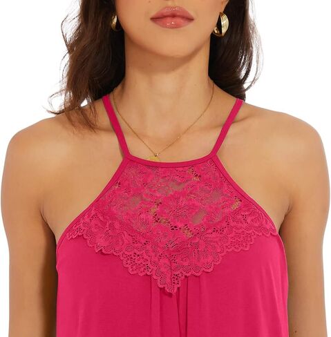 TAIPOVE حمالة صدر للسيدات فستان دانتيل مُزين بنقشة الزهور عصري برقبة رسن قطن مثير ملابس داخلية كامي ملابس نوم متدفقة صيفية in Kuwait