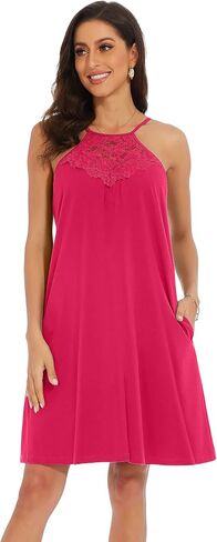 TAIPOVE حمالة صدر للسيدات فستان دانتيل مُزين بنقشة الزهور عصري برقبة رسن قطن مثير ملابس داخلية كامي ملابس نوم متدفقة صيفية in Kuwait