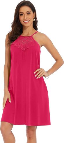 TAIPOVE حمالة صدر للسيدات فستان دانتيل مُزين بنقشة الزهور عصري برقبة رسن قطن مثير ملابس داخلية كامي ملابس نوم متدفقة صيفية in Kuwait