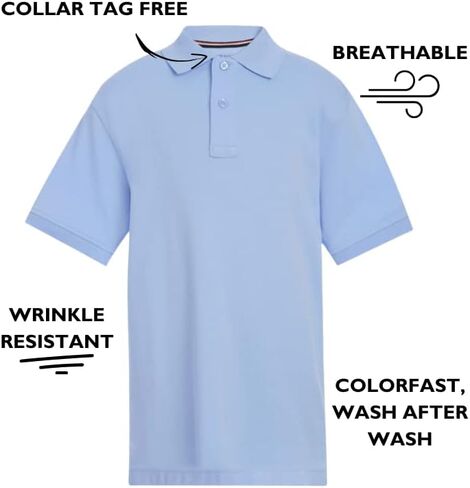 Tommy Hilfiger Kids' Short Sleeve Interlock Co-ed Polo Shirt, Boys & Girls School Uniform Clothes in Saudi Arabia