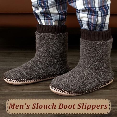 cosyone1997 شباشب مريحة للرجال في الأماكن المغلقة، أحذية منزلية غامضة مع نعال مانعة للانزلاق، جوارب موكاسين دافئة ناعمة، هدايا شتوية لعيد الميلاد الفريد in Kuwait