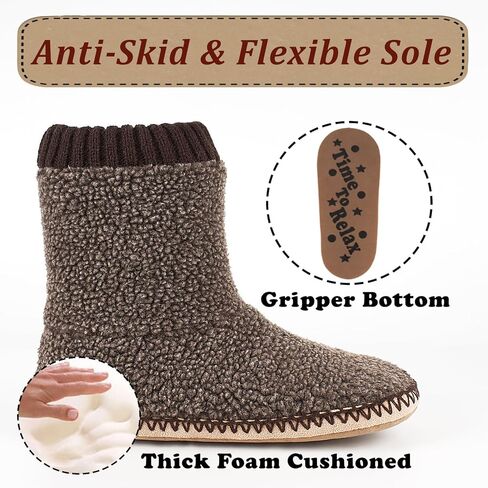 cosyone1997 شباشب مريحة للرجال في الأماكن المغلقة، أحذية منزلية غامضة مع نعال مانعة للانزلاق، جوارب موكاسين دافئة ناعمة، هدايا شتوية لعيد الميلاد الفريد in Kuwait