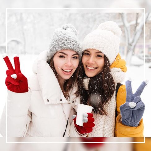 80 Pairs Magic Winter Gloves 6 Colors Touchscreen Gloves Stretchy Warm Knit Gloves, Unisex Men Women, Fresh Color/ Black, Coffee, Cyan, Gray, Black, Dark Red, One size in Saudi Arabia
