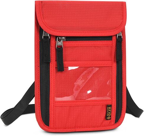 CLAPE Ripstop Nylon Neck Passport Pouch with Detachable Strap RFID Blocking Travel Bag Unisex Multifunction Document Organizer Cell Phone Bag in Saudi Arabia