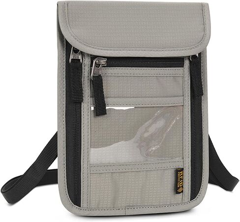 CLAPE Ripstop Nylon Neck Passport Pouch with Detachable Strap RFID Blocking Travel Bag Unisex Multifunction Document Organizer Cell Phone Bag in Saudi Arabia