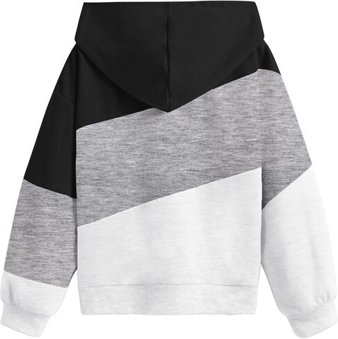 سترة Arshiner للفتيات ذات قلنسوة ذات ألوان متعددة بياقة دائرية وأكمام طويلة كاجوال ناعمة مع جيوب in Kuwait